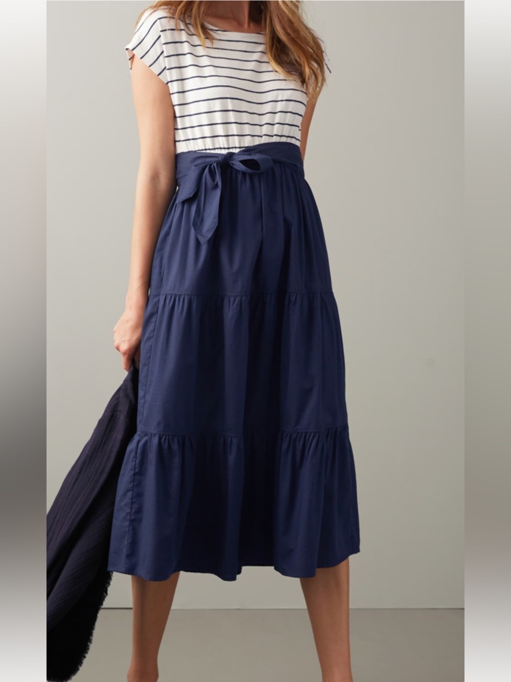 J Jill navy with stripe dress
